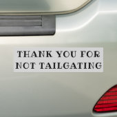 Bedankt dat u (ribeye font) niet breed hebt getail bumpersticker (Op auto)