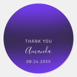 Bedankt Datum Sweet 16th Wedding Blue Navy Ronde Sticker
