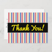 Bedankt + De piste-Geïnspireerde Strepen van het Briefkaart (Voorkant / Achterkant)