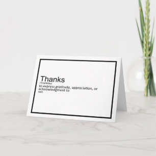 Bedankt definitiekaart kaart