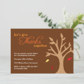 Bedankt die de Thanksgiving van de bladeren vallen Kaart (Staand voorkant)