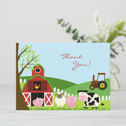 Bedankt Dieren Flat Kaart (Staand voorkant)