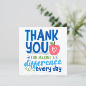 Bedankt directeur, bedankt leraar kaart (Staand voorkant)