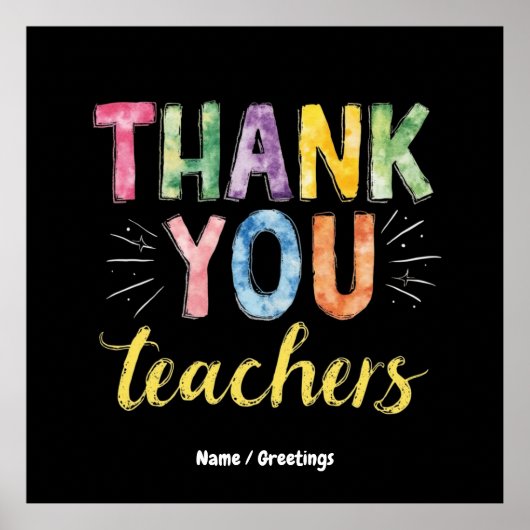 Bedankt Docenten & Studenten Afstuderen Gift Poster (Voorkant)