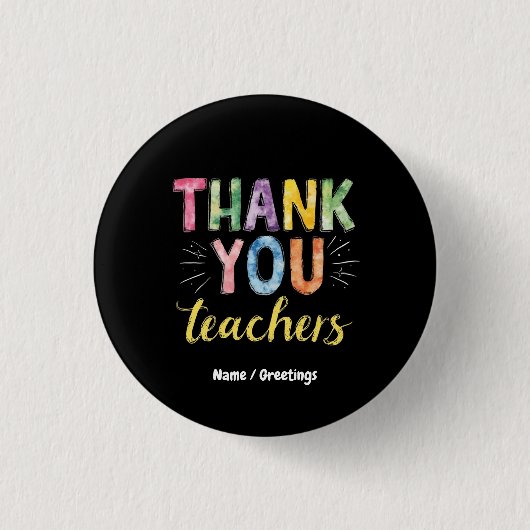Bedankt Docenten & Studenten Afstuderen Gift Ronde Button 3,2 Cm (Voorkant)