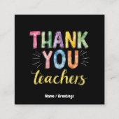 Bedankt Docenten & Studenten Afstuderen Gift Vierkante Visitekaartje (Voorkant)