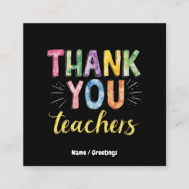 Bedankt Docenten & Studenten Afstuderen Gift Vierkante Visitekaartje