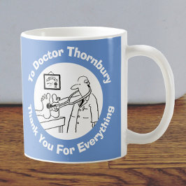 Bedankt Doctor met naam en bericht. Koffiemok