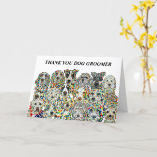 Bedankt Dog Groomer Kaart
