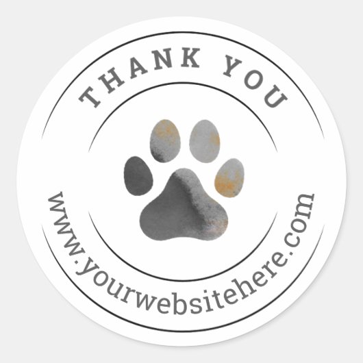 Bedankt Dog Small Business Black Sticker (Voorkant)