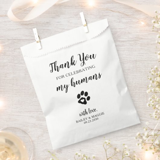 Bedankt Doggie Bag Dog Treat Wedding Favor Bag Bedankzakje (Geknipt)