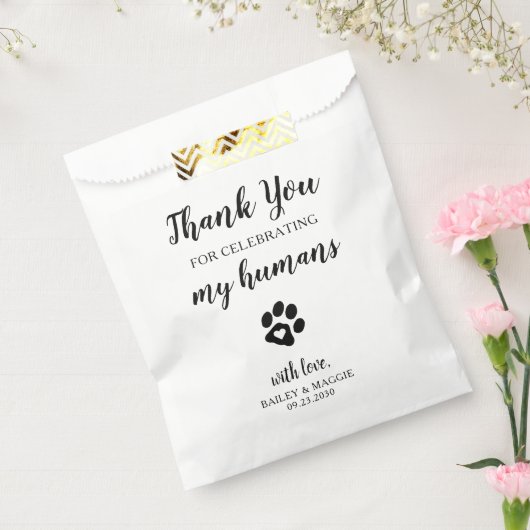 Bedankt Doggie Bag Dog Treat Wedding Favor Bag Bedankzakje (Gezegeld)