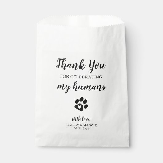 Bedankt Doggie Bag Dog Treat Wedding Favor Bag Bedankzakje (Voorkant)