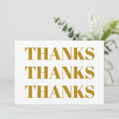 Bedankt, donkergoudwitte elegante moderne kaart (Staand voorkant)