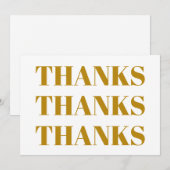 Bedankt, donkergoudwitte elegante moderne kaart (Voorkant / Achterkant)