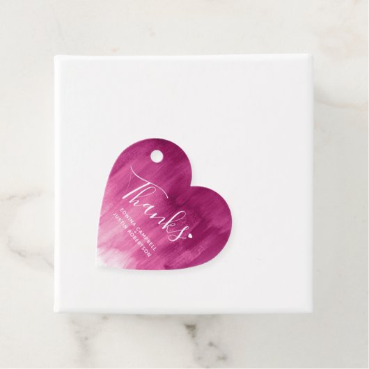 Bedankt donkerroze abstracte bruiloft cadeau label (In situ)