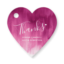 Bedankt donkerroze abstracte bruiloft cadeau label