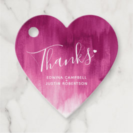 Bedankt donkerroze abstracte bruiloft cadeau label