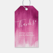 Bedankt donkerroze abstracte bruiloft cadeau label cadeaulabel (Voorkant)