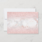 Bedankt Doop Faux Pink glitter op marmer Kaart (Achterkant)