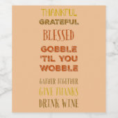 Bedankt Drink wijn geven Wijn Etiket (Enkel label)