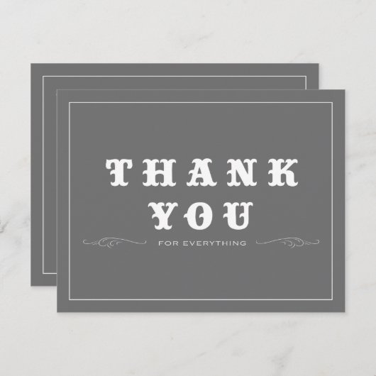 bedankt, dubbelzijdig bedankkaart (Voorkant / Achterkant)