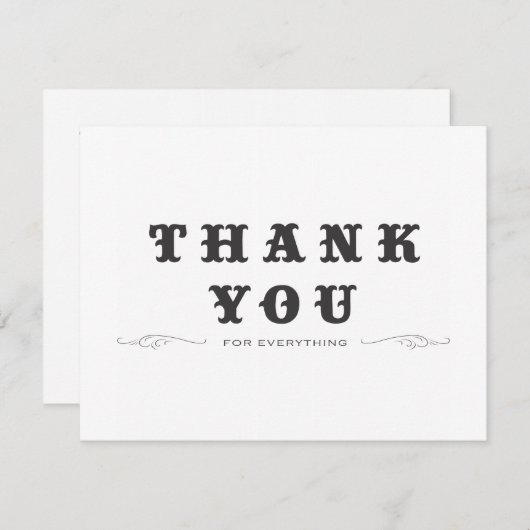 bedankt, dubbelzijdig bedankkaart (Voorkant / Achterkant)