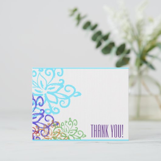 Bedankt - dubbelzijdig briefkaart (Staand voorkant)