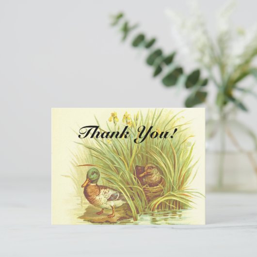 "Bedankt!" + Ducks in de buurt van het Water Brief Briefkaart (Staand voorkant)