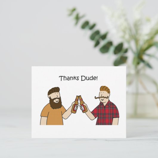 Bedankt Dude Funky Hipsters Briefkaart (Staand voorkant)