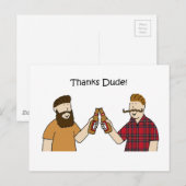 Bedankt Dude Funky Hipsters Briefkaart (Voorkant / Achterkant)