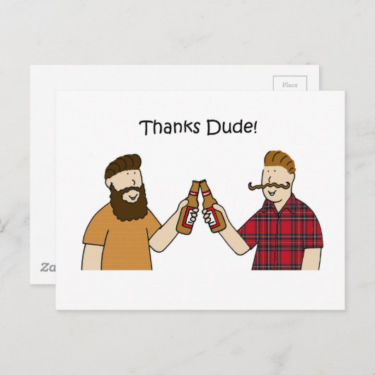 Bedankt Dude Funky Hipsters Briefkaart (Voorkant / Achterkant)