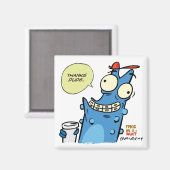 Bedankt Dude Square Magnet (Voorkant / Achterkant)