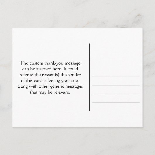 Bedankt + dun magenta en roze streepjespatroon briefkaart (Achterkant)