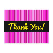 Bedankt + dun magenta en roze streepjespatroon