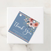 Bedankt, Dusty Blue en Blush Pink Floral Bedankjes Labels (In situ)