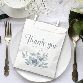 Bedankt Dusty Blue Floral Wedding Bedankzakje