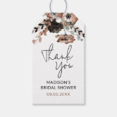 Bedankt Dusty Pink & Black Floral Vrijgezellenfees Cadeaulabel (Voorkant)