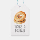 Bedankt een Brunch Gift Label met Bagels Cadeaulabel (Voorkant)