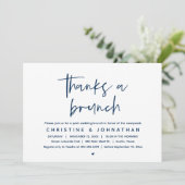 Bedankt Een brunch, Modern Post Huwelijksfeest Kaart (Staand voorkant)