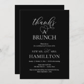 Bedankt een Brunch, Modern Wedding Elopement Party Kaart (Voorkant / Achterkant)