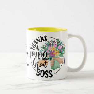 Bedankt een Bunch boss Floral Appreciation cadeau Tweekleurige Koffiemok