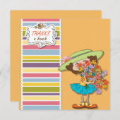 Bedankt een Bunch Funny Girl Flat Kaart (Voorkant / Achterkant)