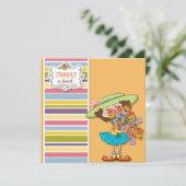 Bedankt een Bunch Funny Girl Flat Kaart (Staand voorkant)
