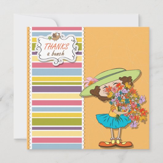 Bedankt een Bunch Funny Girl Flat Kaart (Voorkant)