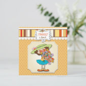Bedankt een Bunch Funny Girl Flat Kaart (Staand voorkant)