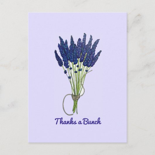 Bedankt een bunch Lavender Flower Bouquet Dank je Briefkaart (Voorkant)