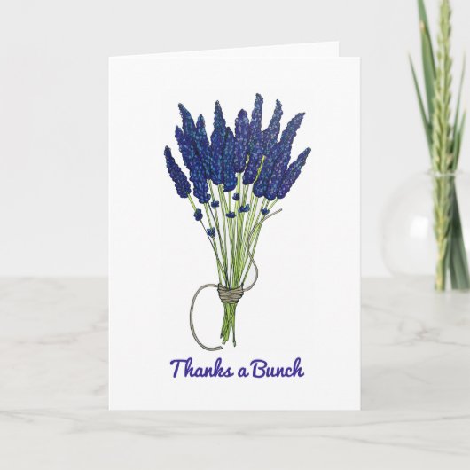 Bedankt een bunch Lavender Flower Bouquet Dank je Feestdagen Kaart (Voorkant)