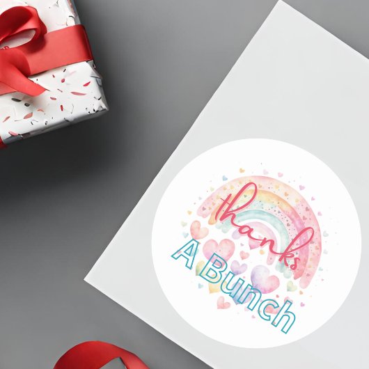 Bedankt Een Bunch Regenboog Ronde Sticker