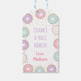Bedankt Een eenhol Donut Pink Gold Birthday Favor Cadeaulabel